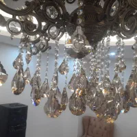 لوستر ۵شاخه و ۱۰ شعله در حد نو|لوستر و چراغ آویز|اردبیل, |دیوار