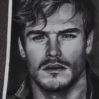 طراحی چهره سیاه قلم/هدیه/کادو|تابلو، نقاشی، عکس|ارومیه, |دیوار