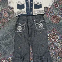 کت وشلوار لی دخترانه در حد نو|کفش و لباس بچه|بروجرد, |دیوار