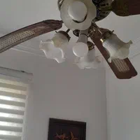 پنکه سقفی لوستر دار  طرح چوب|لوستر و چراغ آویز|رشت, جهاد|دیوار