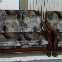 مبل چوب گردو پارچه مخمل