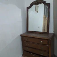 تختخواب دونفره+آینه قد بادرآور|تخت و سرویس خواب|تایباد, |دیوار