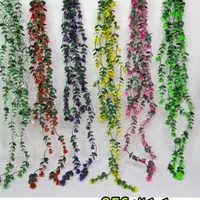 ریسه آویزآبشاری شمشاد۶شاخه تاپ گل مصنوعی رنگی