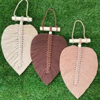 رانر و رومیزی مکرومه ای ،دیوار کوب برگی و رافیا|پرده، رانر، رومیزی|آبیک, |دیوار