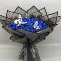 دسته گل روبانی