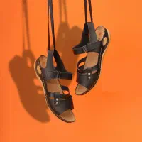 صندل رکابدار چرم زنانه طبی مدل ساحل (عُمده)