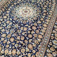 فرش۱۲متری دستباف کاشان سورمه ای دست بافت درحدنو|فرش|تهران, آهنگ|دیوار