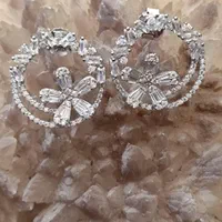 گوشواره  کار وارداتی نقره 925ابکاری طلا سفید