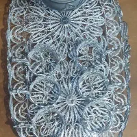 سرویس سینی و لیوان و قندون دست ساز برنجی