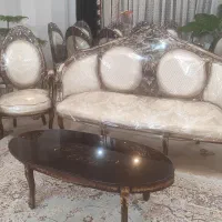 مبل استیل نه نفره به همراه میز غذاخوری هشت نفره