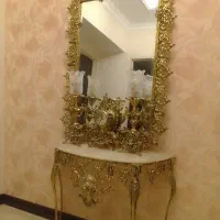 ست آینه و شمعدان و ساعت برنزی