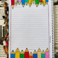 تزیین دفتر مشق و نقاشی|لوازم التحریر|برازجان, |دیوار