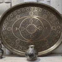 سینی برنجی قلم برجسته