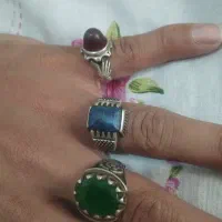 انگشترنقره دست ودلبروکلوخه و زمرد