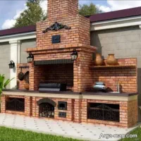 اجرای نمای سنگ و اجر و شومینه