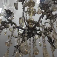 ۴ عدد لوستر ۸ شعله برنز کاملا سالم