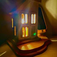 پایه چوبی موبایل و چراغ خواب