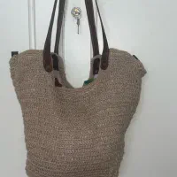 کیف رافیا دست بافت واقعی با دسته چرم|کیف، کفش، کمربند|شیراز, باغ تخت|دیوار