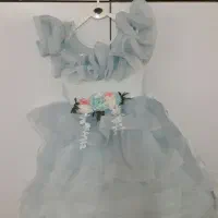 لباس عروسکی بچگانه با تور سر