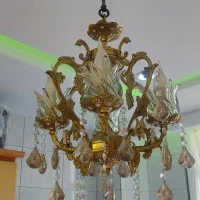 لوستر ۱۵ شاخه برنجی طرح فرشته و لوستر ۴ شاخه برنجی|لوستر و چراغ آویز|تهران, خانی آباد نو شمالی|دیوار