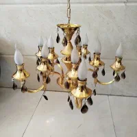 لوستر ۵ شاخه دوبل آبکاری طلایی