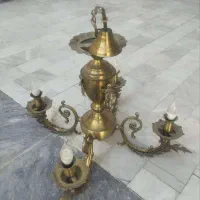لوستر برنز اصلی قدیمی ۴ شاخه طرح فرشته