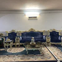 مبل استیل ۹ نفره + میز ناهارخوری ۶ نفره ست