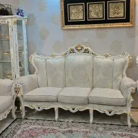 مبل استیل ۷ نفره همراه بوفه کاملا سالم بدون خوردگی