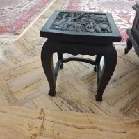 عسلی منبت صورتک کلبه زیر لیوانی چوب منبت