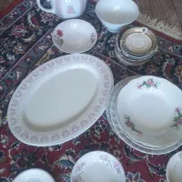 سرویس چینی بشقاب خورشت خوری چنگال قاشق دیس