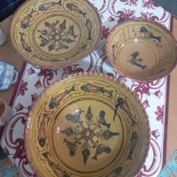 فنجان نعلبکی عتیقه تمام ظروف قدیمی سفال میبد|کلکسیون اشیاء عتیقه|هشتگرد, شهرک ارم غربی|دیوار