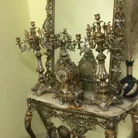 آینه بدون شمعدان میز و ساعت الومینیوم