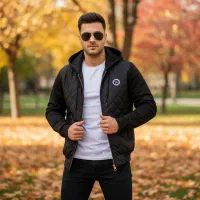 کاپشن کلاه دار مردانه پاییزه مشکی Eric مدل 1952