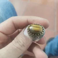 انگشتر نقره با سنگ چشم ببر