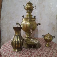 سماورذغالی برنجی ۶لیتری با مهر