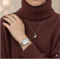 ست زنانه ساعت و گردنبند و انگشتر مدل مروارید