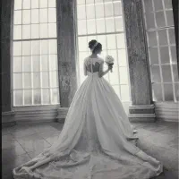 لباس عروس بسیار شیک همراه کت و تور