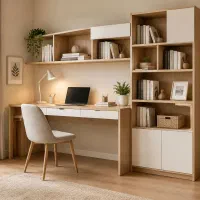 کتابخانه . شلف دیواری . میز تحریر  mdf