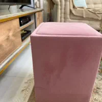 پاتختی و پاف مخمل صورتی زیبا نو|تخت و سرویس خواب|تهران, سردارجنگل|دیوار
