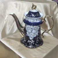 سرویس چینی آنتیک سورمه‌ای|کلکسیون اشیاء عتیقه|ارومیه, |دیوار