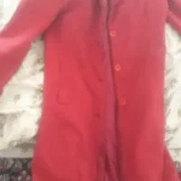 پالتو فتر مخمل زرشکی