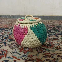 خمره جا برنجی حصیری