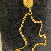 طلا در حد نو زنجیر کارتیر بلند و پلاک ورساچه