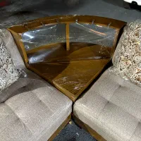 مبل ال مدل ربکا باپاف‌وعسلی (کرم.قهوای)|مبلمان خانگی و میز عسلی|کرج, فاز ۴ مهرشهر|دیوار
