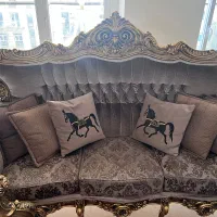 مبل و ناهارخوری ورق طلا استیل در حد نو