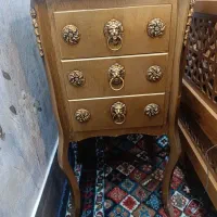میز تلفن سه کشو طلاعی رنگ