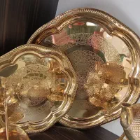 سرویس چایخوری مدل نگینی برنجی وارداتی|حراج|باقرشهر, |دیوار