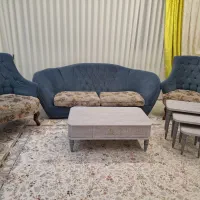 مبل ۷ نفره با میز جلومبلی و ۳ میز عسلی|مبلمان خانگی و میز عسلی|مشهد, امیریه|دیوار