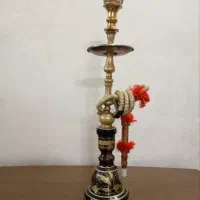 قلیون پایه برنجی وچوبی