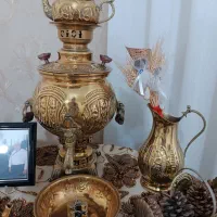 سماور زغالی با تمام تعلقات